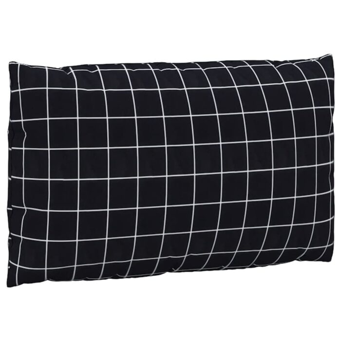 Coussins de palette 3 pcs motif à carreaux noir tissu Oxford – Image 3