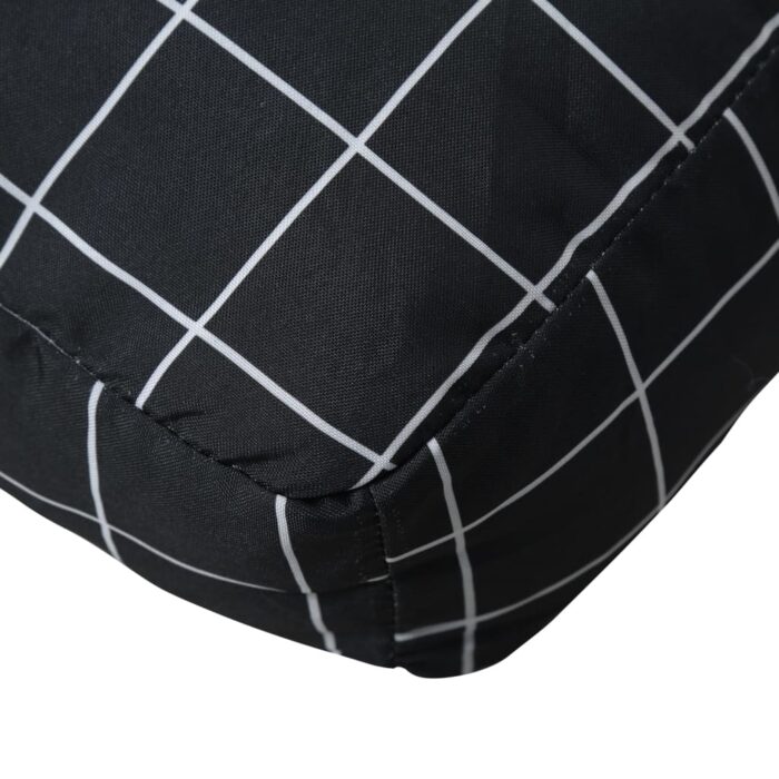 Coussins de palette 3 pcs motif à carreaux noir tissu Oxford – Image 5