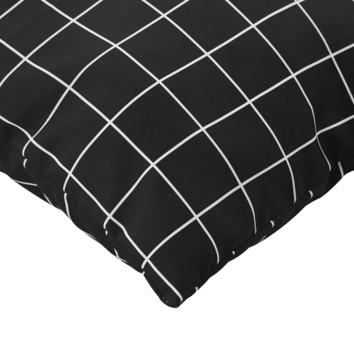 Coussins de palette 3 pcs motif à carreaux noir tissu Oxford – Image 6
