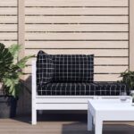 Coussins de palette 3 pcs motif à carreaux noir tissu Oxford