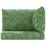 Coussins de palette 3 pcs motif de feuilles tissu Oxford – Image 2