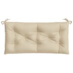 Coussin de banc de jardin beige 110x50x7 cm tissu oxford – Image 2