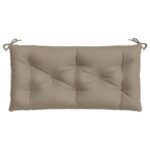 Coussin de banc de jardin taupe 110x50x7 cm tissu oxford – Image 2