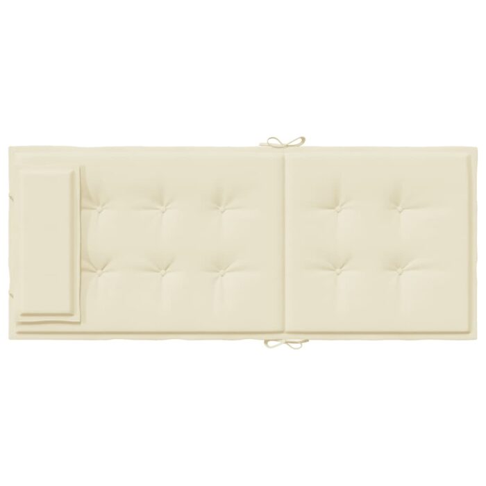 Coussins de chaise à dossier haut lot de 4 crème tissu oxford – Image 4