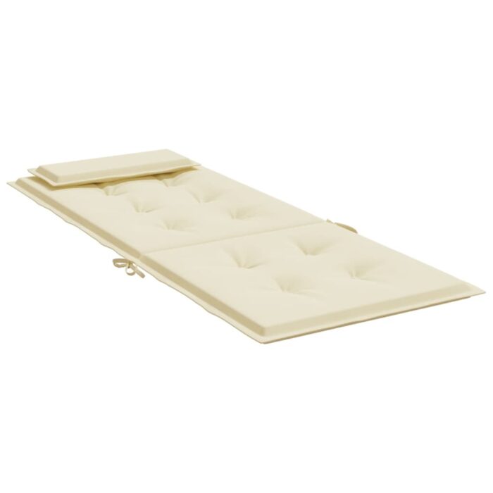 Coussins de chaise à dossier haut lot de 6 crème tissu oxford – Image 3