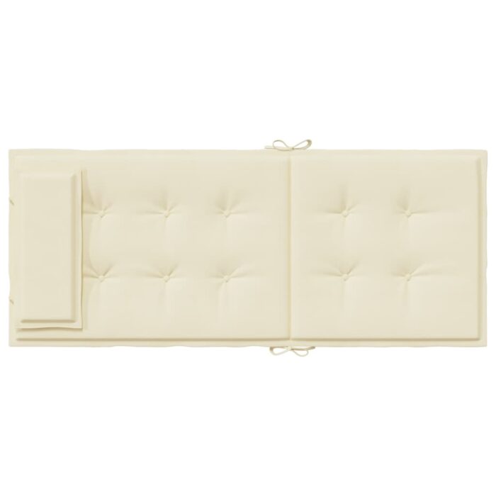 Coussins de chaise à dossier haut lot de 6 crème tissu oxford – Image 4