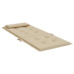 Coussins de chaise à dossier haut lot de 4 beige tissu oxford – Image 3