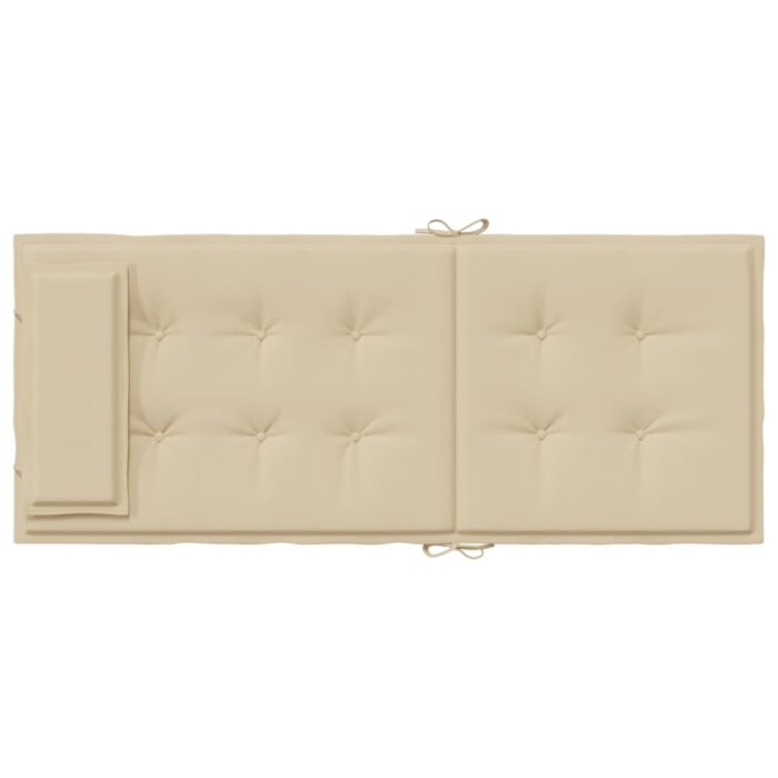 Coussins de chaise à dossier haut lot de 4 beige tissu oxford – Image 4