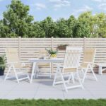 Coussins de chaise à dossier haut lot de 4 beige tissu oxford