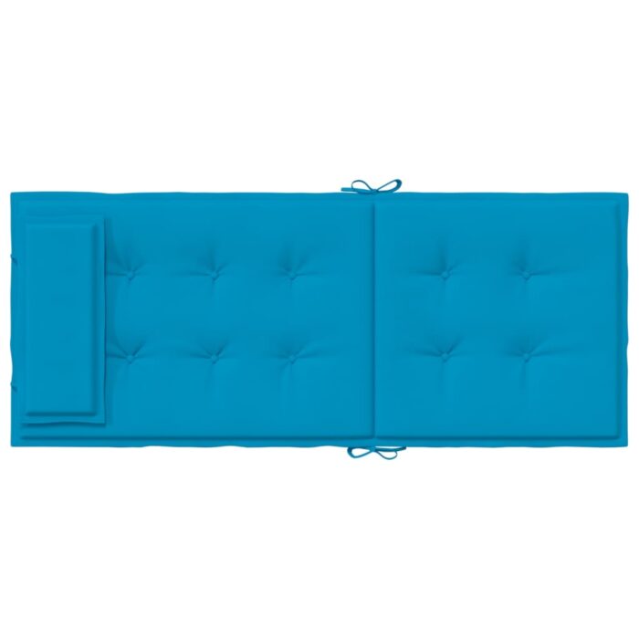 Coussins de chaise à dossier haut lot de 6 bleu clair – Image 4