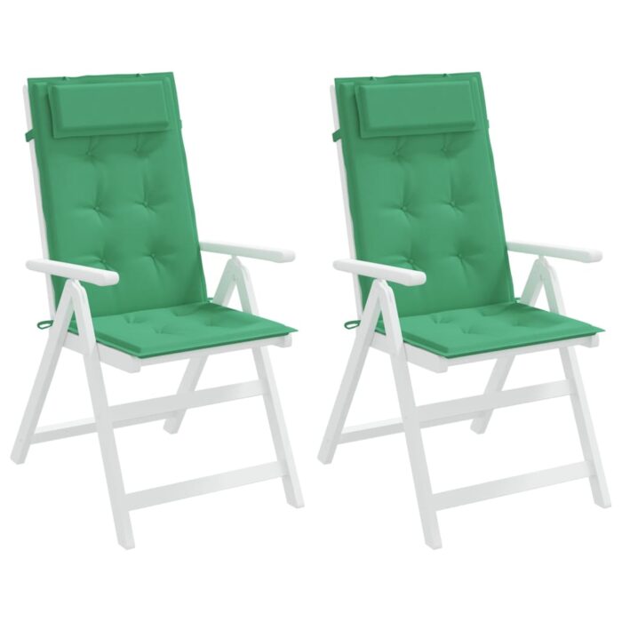Coussins de chaise à dossier haut lot de 2 vert tissu oxford – Image 2