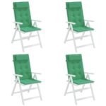Coussins de chaise à dossier haut lot de 4 vert tissu oxford – Image 2