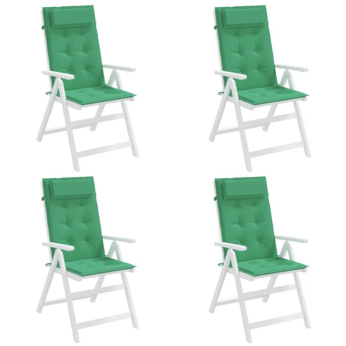 Coussins de chaise à dossier haut lot de 4 vert tissu oxford – Image 2