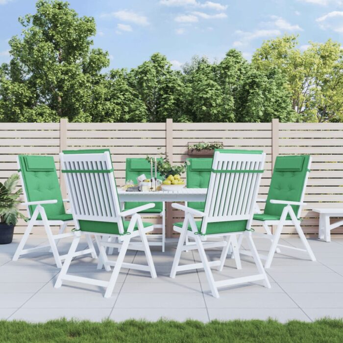 Coussins de chaise à dossier haut lot de 6 vert tissu oxford – Image 1
