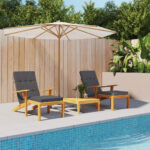 Coussins de chaise longue lot de 2 anthracite tissu oxford