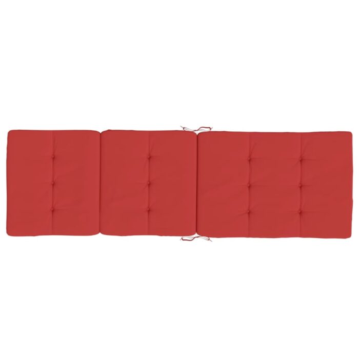 Coussins de chaise longue lot de 2 rouge tissu oxford – Image 3