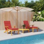 Coussins de chaise longue lot de 2 rouge tissu oxford