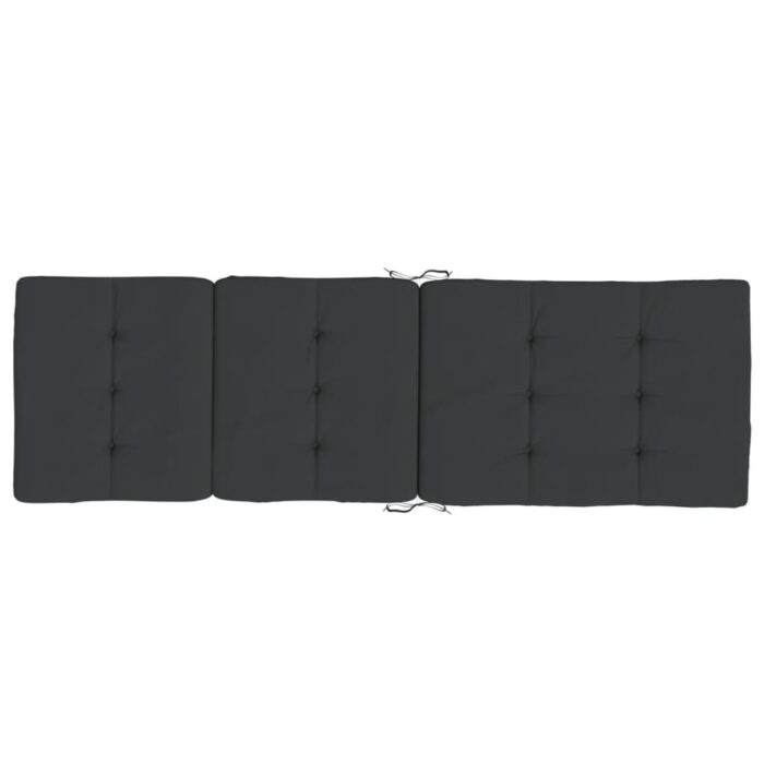 Coussins de chaise longue lot de 2 noir tissu oxford – Image 3