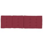 Coussins de chaise longue lot de 2 rouge bordeaux tissu oxford – Image 3