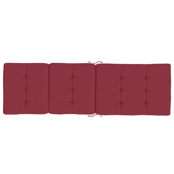 Coussins de chaise longue lot de 2 rouge bordeaux tissu oxford – Image 3