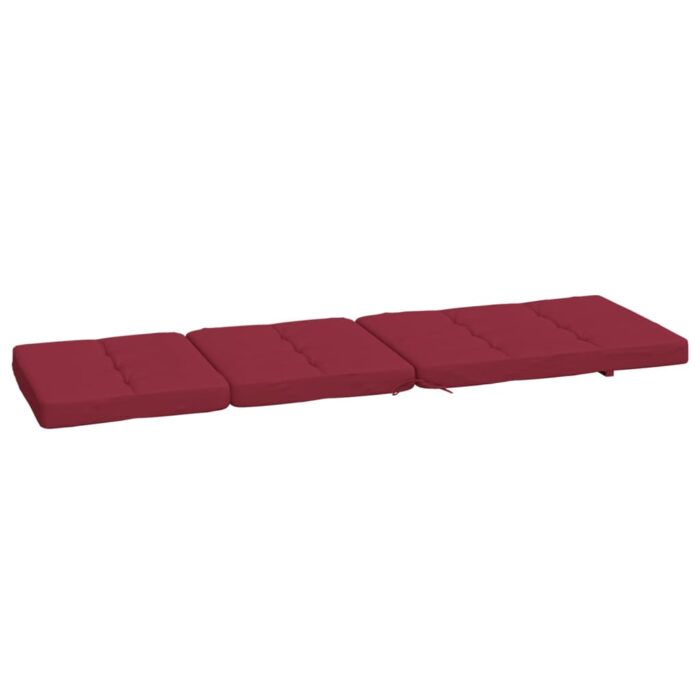 Coussins de chaise longue lot de 2 rouge bordeaux tissu oxford – Image 4