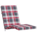 Coussins de chaise longue lot de 2 motif à carreaux rouges – Image 2