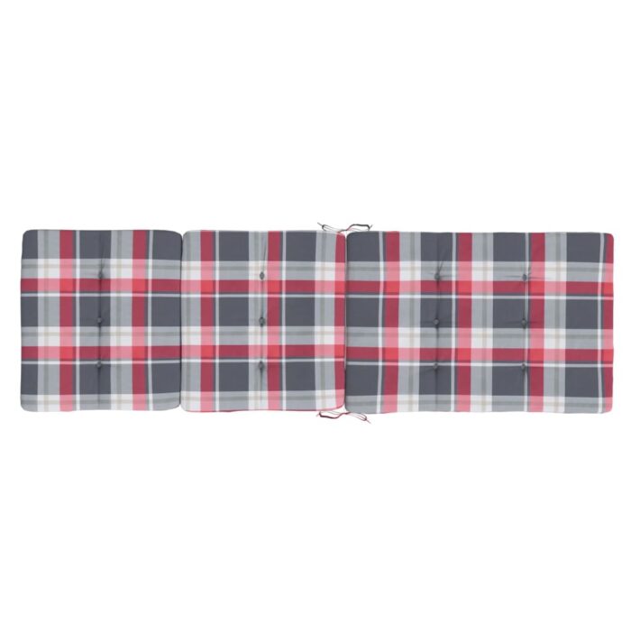 Coussins de chaise longue lot de 2 motif à carreaux rouges – Image 3