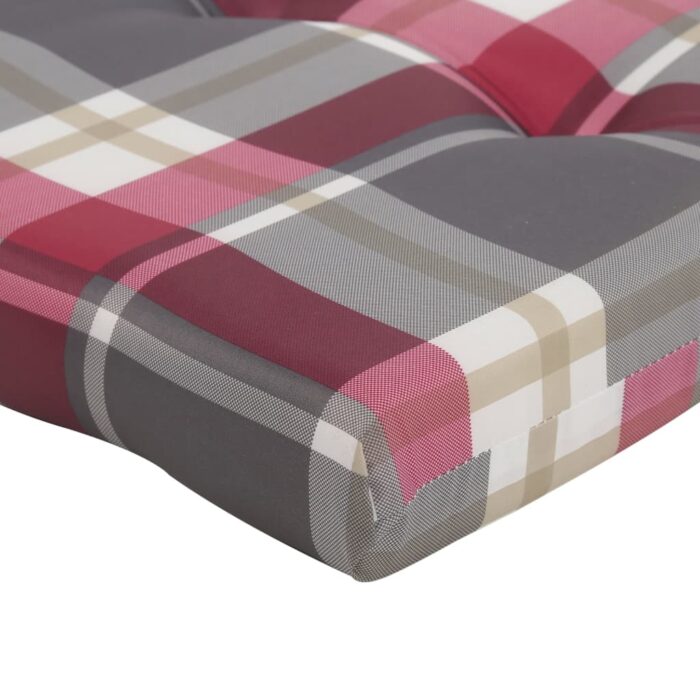 Coussins de chaise longue lot de 2 motif à carreaux rouges – Image 8
