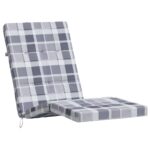 Coussins de chaise longue lot de 2 gris motif à carreaux – Image 2