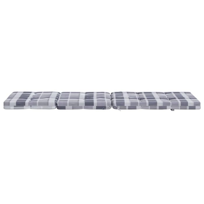 Coussins de chaise longue lot de 2 gris motif à carreaux – Image 6