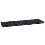 Coussins de chaise longue lot de 2 noir motif à carreaux – Image 4
