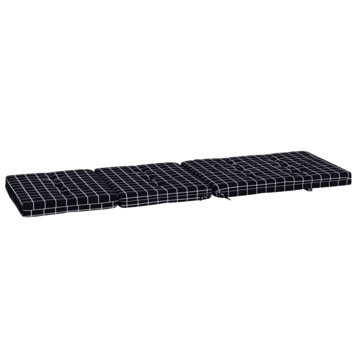 Coussins de chaise longue lot de 2 noir motif à carreaux – Image 4