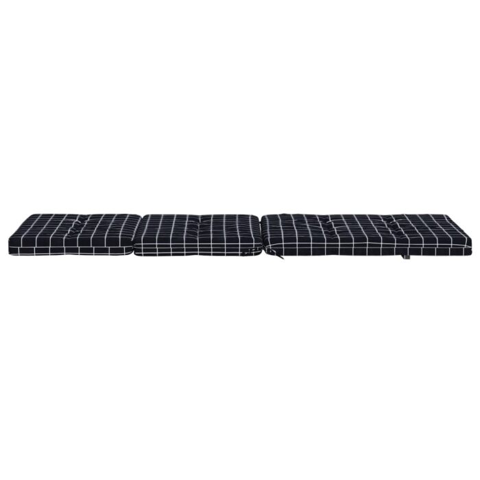 Coussins de chaise longue lot de 2 noir motif à carreaux – Image 6
