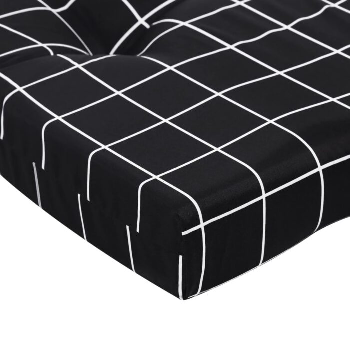 Coussins de chaise longue lot de 2 noir motif à carreaux – Image 8