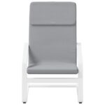 Chaise de relaxation avec repose-pied Gris clair Tissu – Image 2
