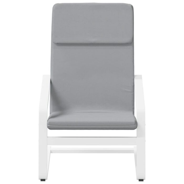 Chaise de relaxation avec repose-pied Gris clair Tissu – Image 2