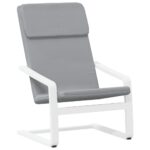 Chaise de relaxation avec repose-pied Gris clair Tissu – Image 3