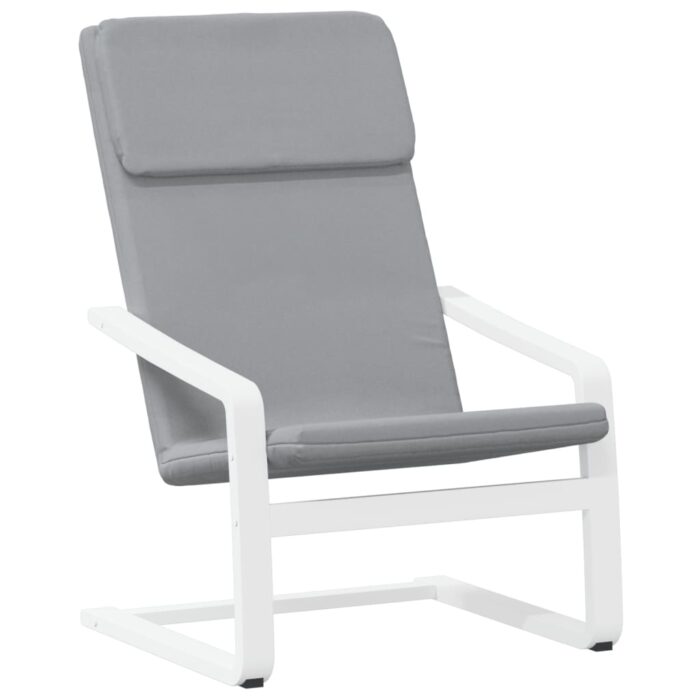 Chaise de relaxation avec repose-pied Gris clair Tissu – Image 3