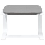 Chaise de relaxation avec repose-pied Gris clair Tissu – Image 4