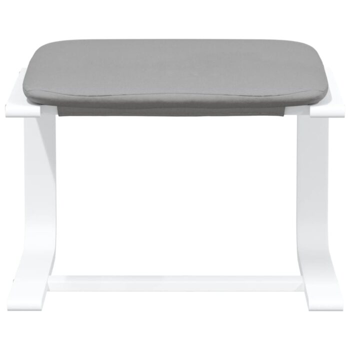 Chaise de relaxation avec repose-pied Gris clair Tissu – Image 4