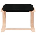 Chaise de relaxation avec repose-pied Noir Tissu – Image 4