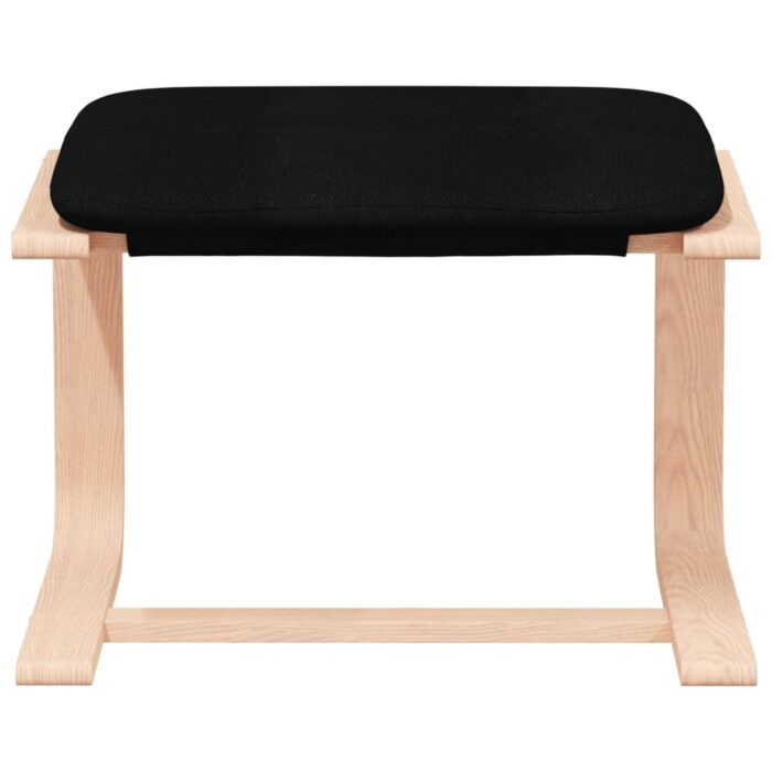 Chaise de relaxation avec repose-pied Noir Tissu – Image 4