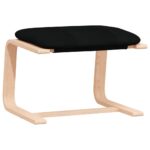 Chaise de relaxation avec repose-pied Noir Tissu – Image 5