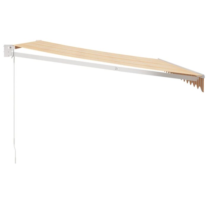 Auvent rétractable jaune et blanc 4,5x3 m tissu et aluminium – Image 2