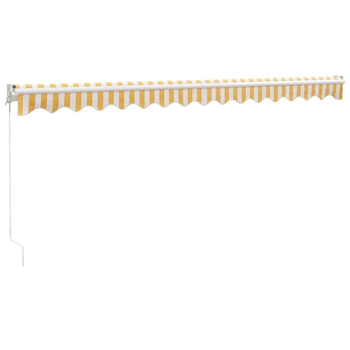 Auvent rétractable jaune et blanc 4,5x3 m tissu et aluminium – Image 4