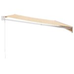 Auvent rétractable jaune et blanc 5x3 m tissu et aluminium – Image 2