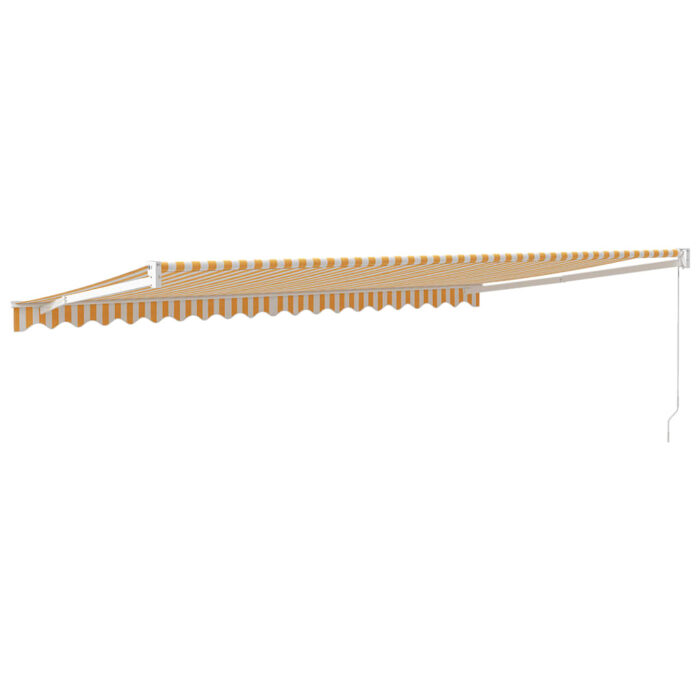 Auvent rétractable jaune et blanc 5x3 m tissu et aluminium – Image 3