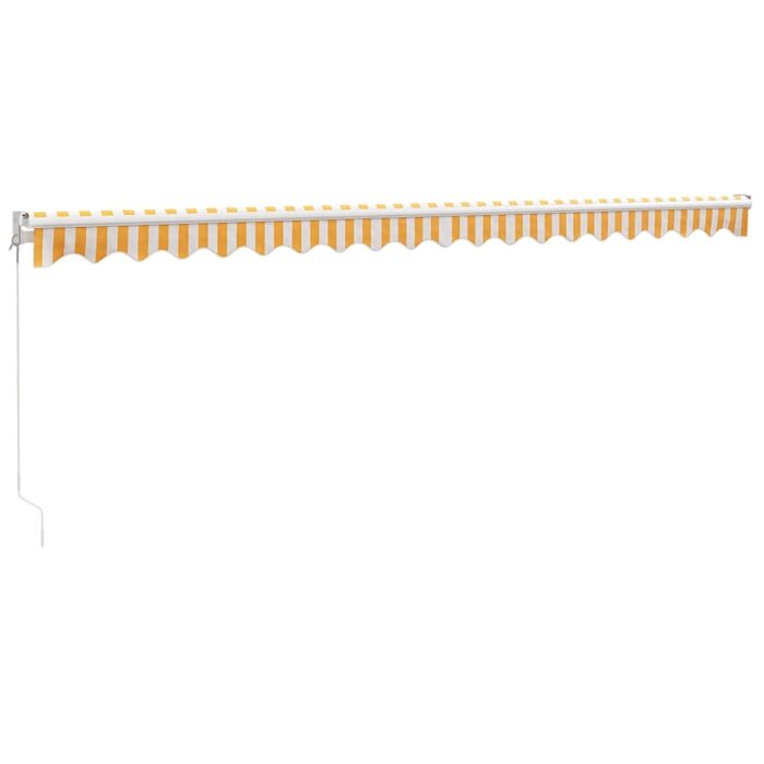 Auvent rétractable jaune et blanc 5x3 m tissu et aluminium – Image 4