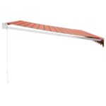 Auvent rétractable orange et marron 4,5x3 m tissu et aluminium – Image 2