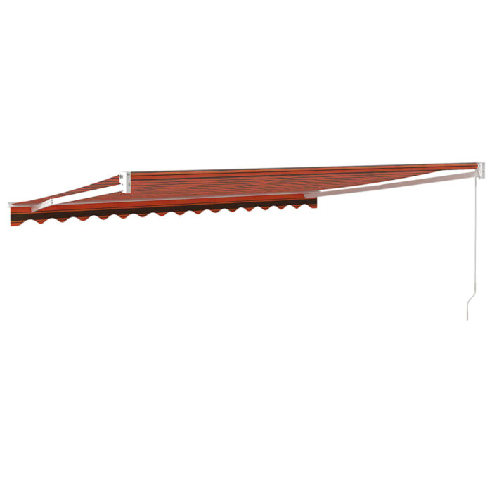 Auvent rétractable orange et marron 4,5x3 m tissu et aluminium – Image 3